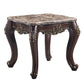 Ragnar - End Table - Marble Top & Cherry Finish