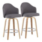 Ahoy - Fixed - Height Counter Stool - Zebra Wood Legs And Round Footrest (Set of 2)