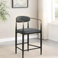 Tina - Metal Counter Height Bar Stool With Upholstered Back And Seat (Set of 2)