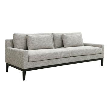 Wood 3-Seater Bolstered Sofa - Tan / Black