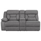 Higgins - Upholstered LAF Power Loveseat - Gray