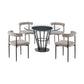 Veronica Shannon -Round Glass Dining Table Set - Matte Black Legs