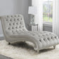 Lydia - Velvet Upholstered Tufted Chaise - Gray