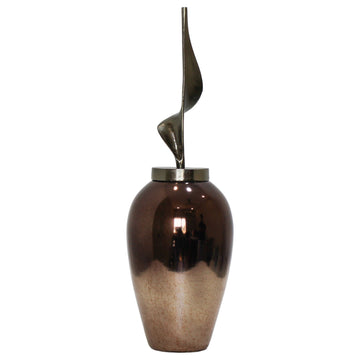 Feist Small Urn With Topper 26" - Bronze