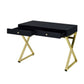 Coleen - Desk - Black & Brass Finish