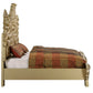 Seville - Eastern King Bed - Tan PU & Gold Finish