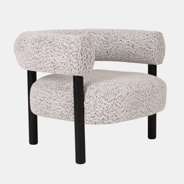 Roundback Accent Chair With Wood Legs - Speckled White