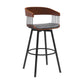 Athena - Swivel Walnut Metal Stool