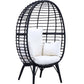 Penelope - Patio Lounge Chair - Light Gray Fabric & Black Finish