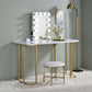 Estie - Vanity Desk - White & Gold Finish