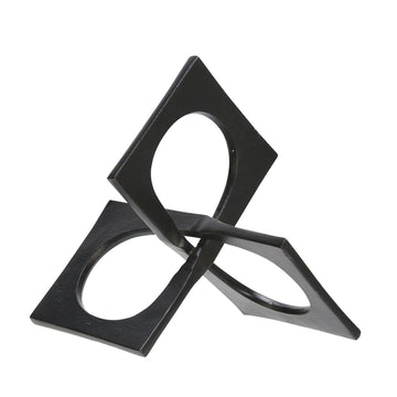 Metal Linked Square Decor 9" - Black