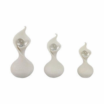 8/10/12" Ypres Quartz Resin Bottles (Set of 3) - White