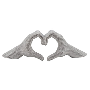 5" Hand-Heart - Silver