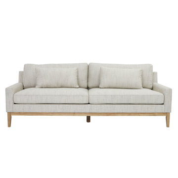 Wood 3-Seater Bolstered Sofa - Beige