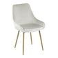 Diana - Chair - Satin Brass Metal And Cream Velvet (Set of 2)