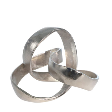 Aluminum Knot Sculpture 7" - Silver Matte