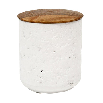 9 Oz Balsam & Myrrh Tall Candle With Lid 4" - White