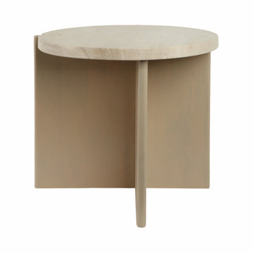 20" Connley Large Marble And Wood Accent Table - Gray