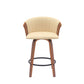 Diana - Swivel Walnut Wood Faux Leather Counter Stool