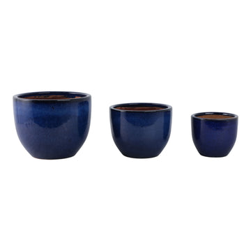 7" / 9" / 11" Modern Reactive Planters (Set of 3) - Blue