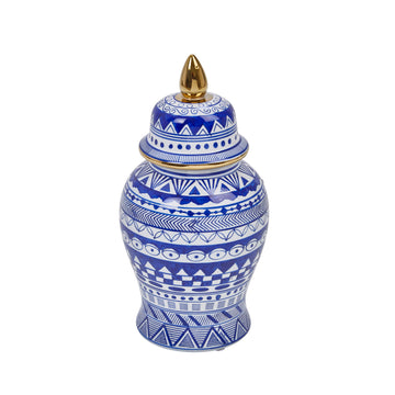 Temple Jar - White / Blue