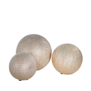 Ceramic Orbs 6/5/4" (Set of 3) - Champagne