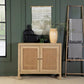 Zamora - Wood Accent Cabinet With Woven Cane