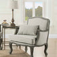 Tania - Chair - Cream Linen & Brown Finish