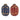 Ceramic Vase 5" (Set of 2) - Navy / Red