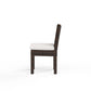 Montecito - Armless Dining Chair, With Self Welt - Canvas Flax / Dark Brown