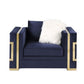 Virrux - Chair - Blue Velvet & Gold Finish