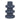 Ceramic Three Ribbed Vase 8" - Navy