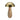 16" Mushroom With Wood Base - Gold