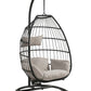 Oldi - Patio Swing Chair - Beige Fabric & Black Wicker