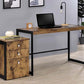 Estrella - 2 Piece Office Desk File Cabinet Set - Rustic Nutmeg