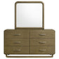 Amsbury - 6-Drawer Dresser And Mirror - Nutmeg