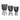 11" / 13" / 15" Bamboo Footed Planters (Set of 3) - Black