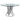 Petal - Modern Glass Round Pedestal Dining Table - Brushed Stainless Steel