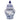 Ceramic Blossoms Temple Jar 15" - Blue