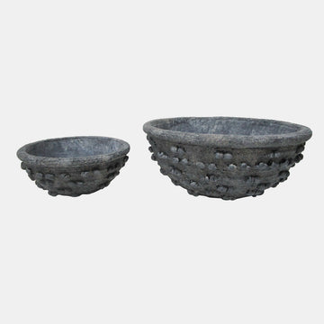 8" / 12" Textured Knobby Knot Bowls (Set of 2) - Black