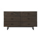 Marquis - 6 Drawer Dresser With Metal Legs - Oak / Black