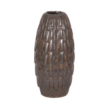 Afia Small Ceramic Vase - Brown