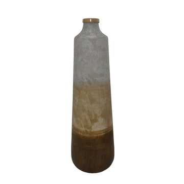 Gold Ombre Floor Vase 25" - White / Gold