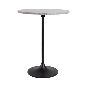 Marble Top Accent Table - Black / Gray
