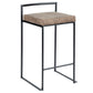 Fuji - Stackable Counter Stool With Cushion - Black Metal