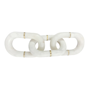 Marble Chain Decor 14" - White