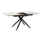 Alora - Extendable Dining Table Ceramic And Wood Top - Light Gray