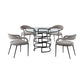 Diaz Morgan - Round Glass Dining Table Set - Matte Black