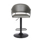 Brody - Adjustable Height Swivel Metal Base Bar Stool - Gray / Black