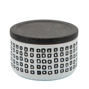 Covered Dotted Jar - Black